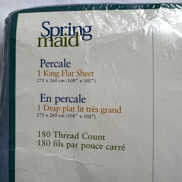 Sears Double Flat Sheet Perma Prest Floral Blue Pink Flowers Sprin Old Stock Vtg - Picture 4 of 6